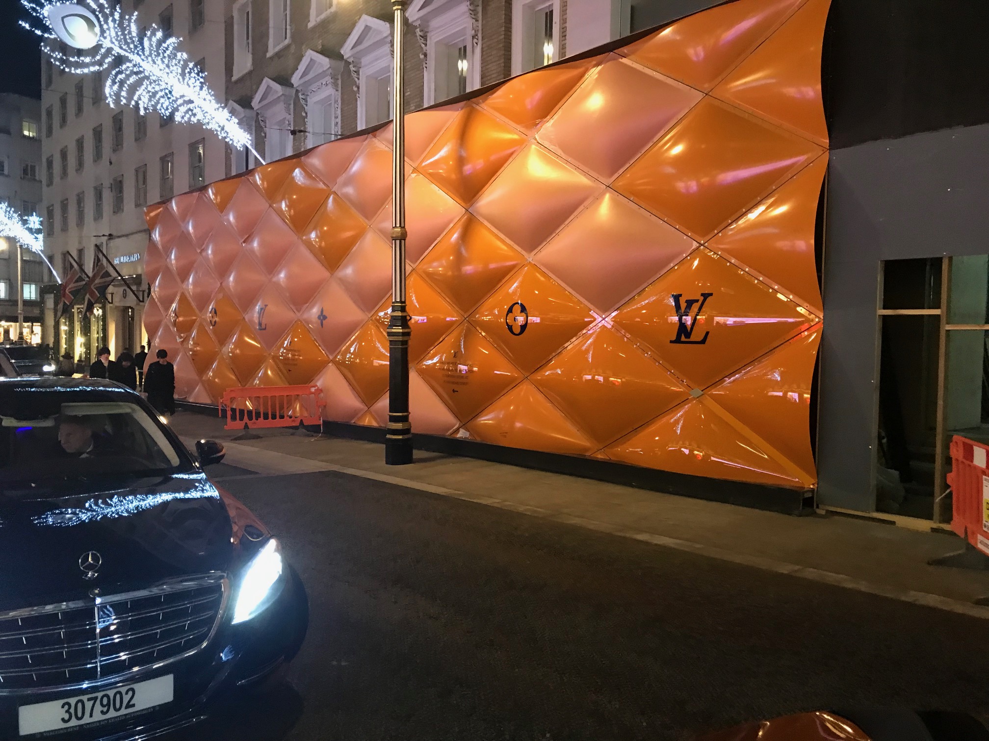 Louis Vuitton large advertising hoarding on New Bond street